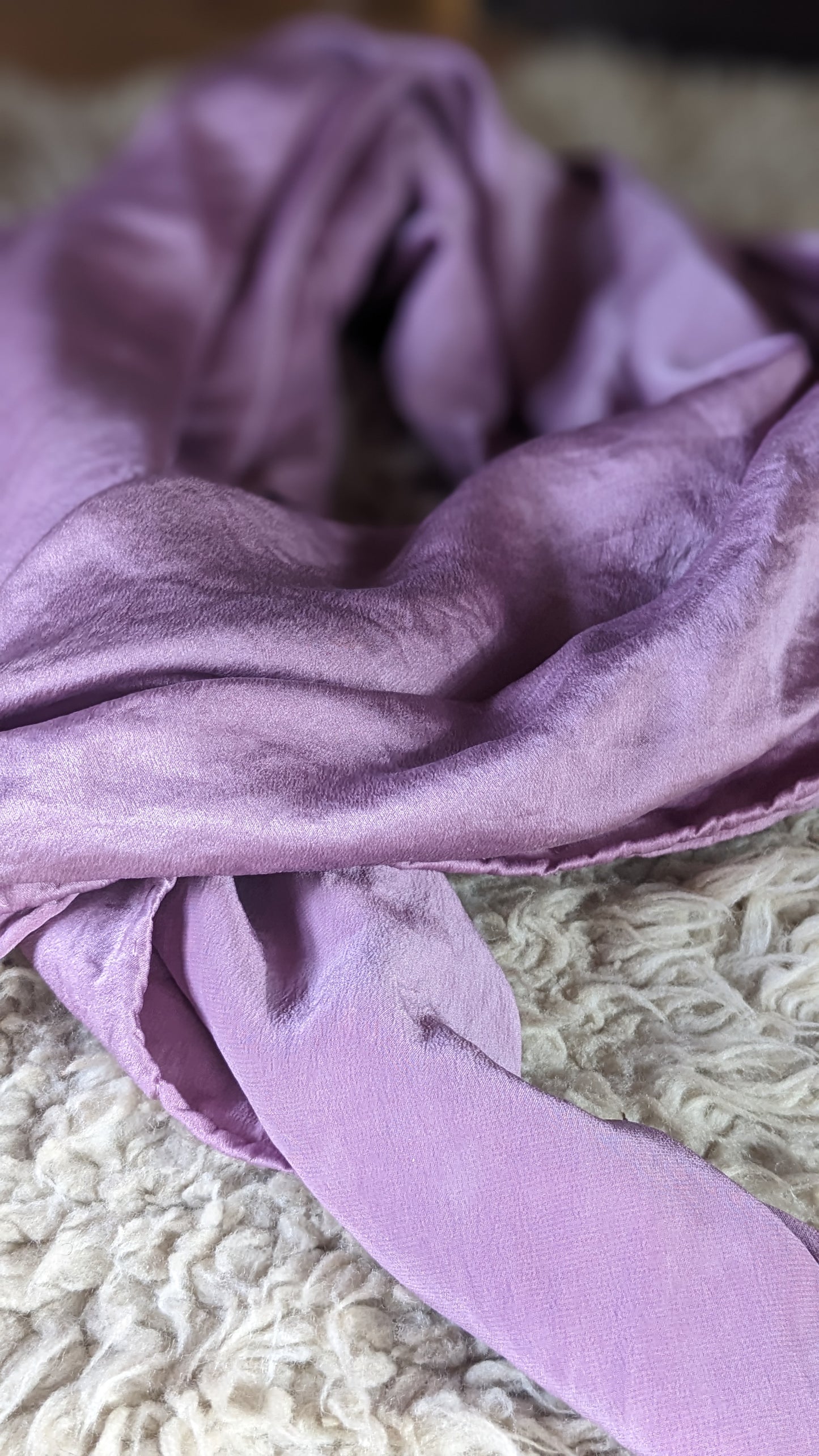 Lilac Charmeuse silk scarf