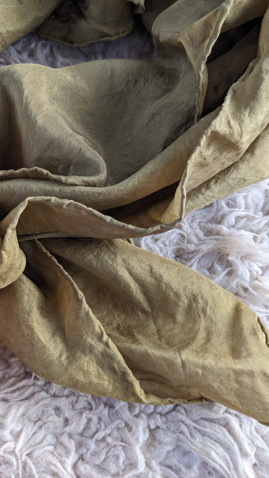 Deep Mustard Gold Habotai silk scarf 30x30