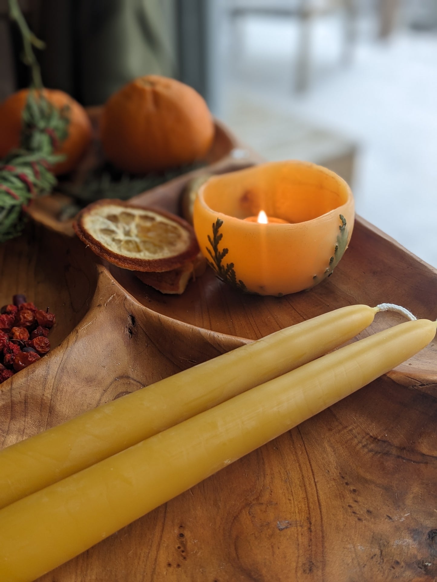 Beeswax taper - pair