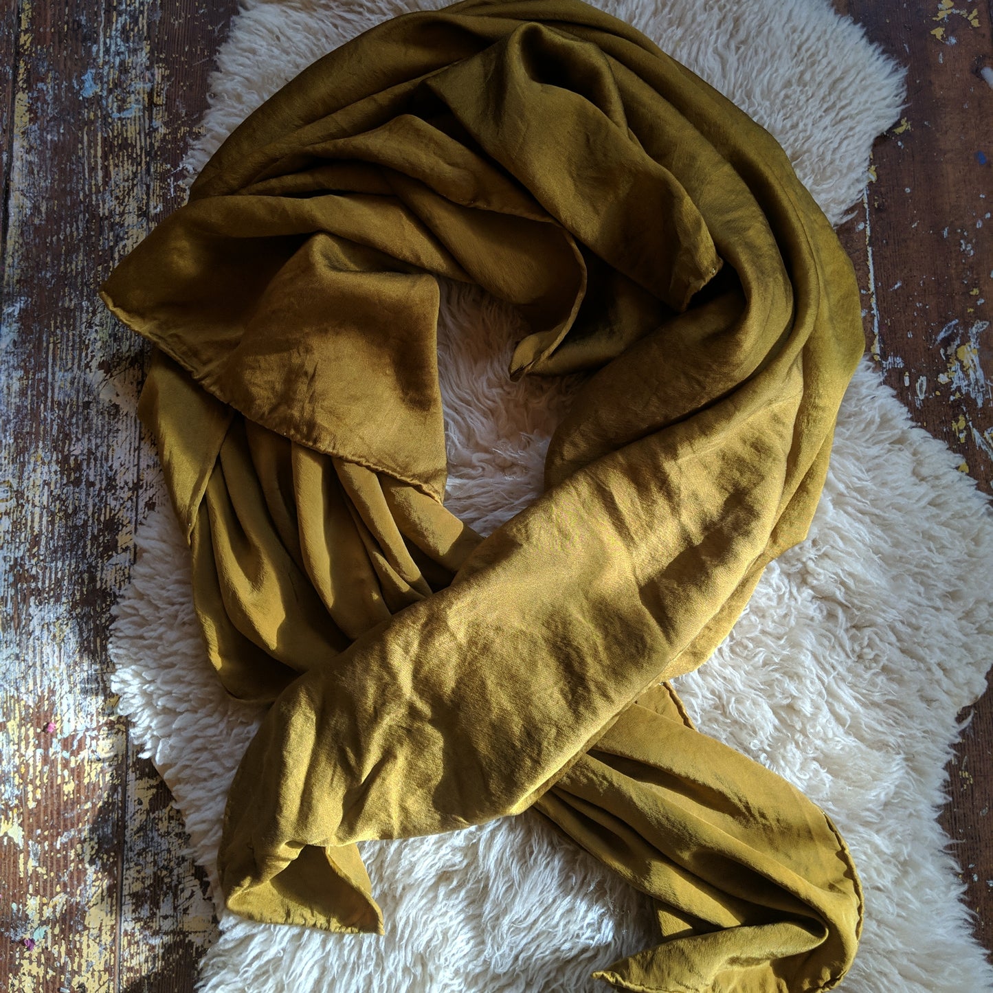 44" x 44" Charmeuse silk scarf