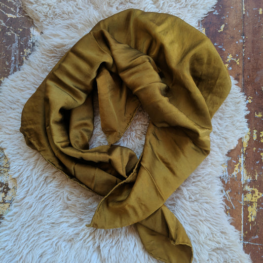 Golden mustard 35" x 35" Charmeuse silk scarf
