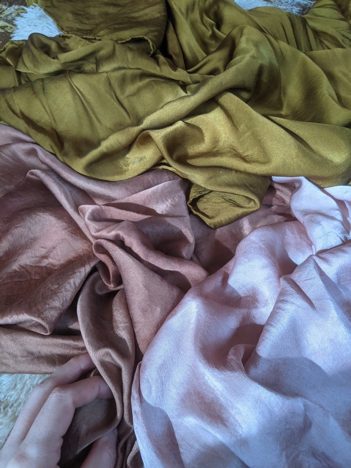 Golden mustard 35" x 35" Charmeuse silk scarf