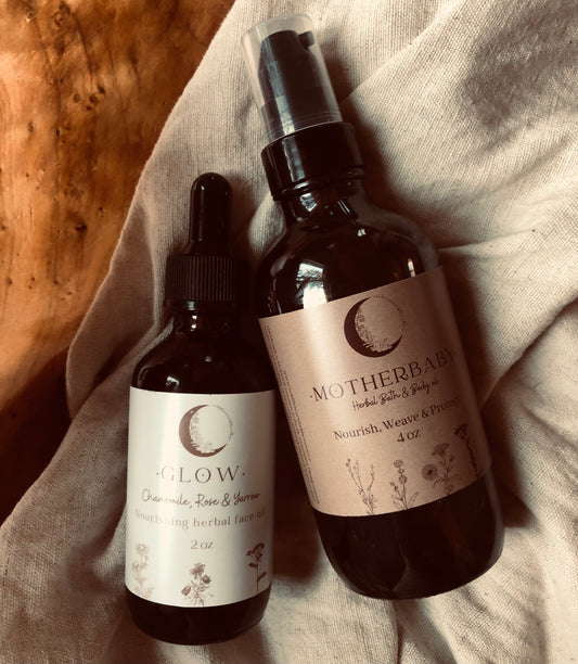Glow - Yarrow, Rose, Chamomile & Sea buckthorn. Nourishing and healing herbal face oil - 2oz